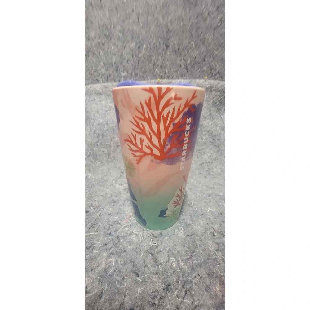 Starbucks 2021 Coral Reef Sea Ocean 12 oz Ceramic Tumbler‎ w/ Lid
